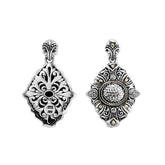 APG-8037-DY Sterling Silver Pendant With 18K Gold And Diamond Jewelry Bali Designs Inc